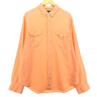 ラルフローレン(Ralph Lauren)の古着 90年代 ラルフローレン Ralph Lauren POLO by Ralph Lauren 長袖 リネンシャツ メンズXL ヴィンテージ /eaa454204(シャツ)