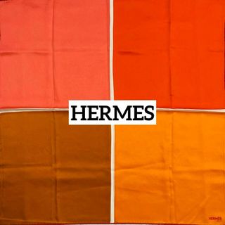 エルメス(Hermes)の★HERMES★スカーフ カレ70 無地 4色カラー オレンジ ピンク ブラウン(バンダナ/スカーフ)