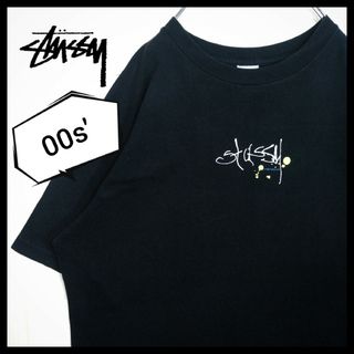 STUSSY - 【STUSSY】00s '銀タグ USA製 ドリップペイントロゴ　Tシャツ