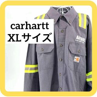 カーハート(carhartt)のcarhartt XLサイズ　カーハート　ワークシャツ　蛍光　グリーン(ミリタリージャケット)