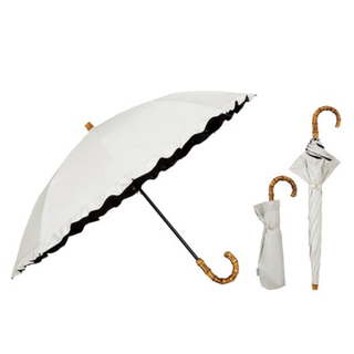 折りたたみ傘 完全遮光100% 最強の日傘「UVO（ウーボ）」2段折 フリル(傘)