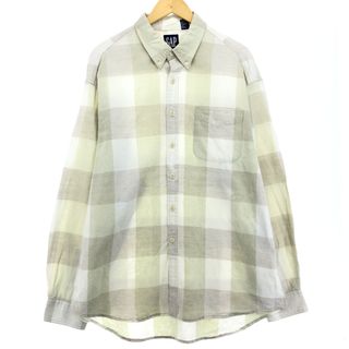 ギャップ(GAP)の古着 90年代 ギャップ GAP オールドギャップ 長袖 リネン ボタンダウンシャツ メンズXL ヴィンテージ /eaa453093(シャツ)