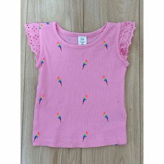 ベビーギャップ(babyGAP)のBaby GAP トップス Tシャツ 肩フリル ピンク リブニット(Tシャツ/カットソー)