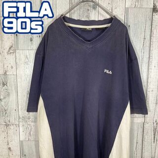 FILA - 120【90s】FILA フィラ ワンポイント刺繍ロゴ Tシャツ