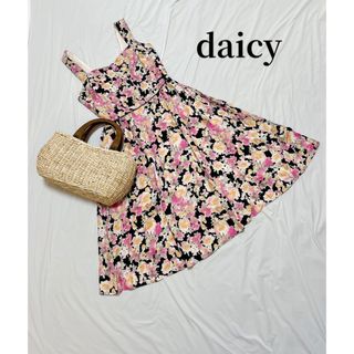 デイジー(Daisy)の美品　デイシーdaicyキャミワンピース　ノースリーブワンピース　花柄ワンピース(ロングワンピース/マキシワンピース)