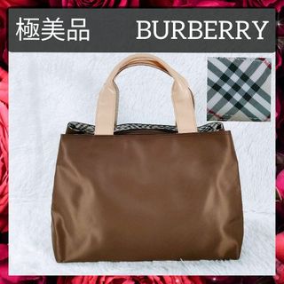 バーバリー(BURBERRY)の極美品 バーバリー ハンドバッグ トートバッグ チェック柄 レディース(ハンドバッグ)