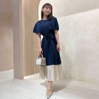 ハーリップトゥ(Her lip to)のherlipto two-tone double sleeve dress(ロングワンピース/マキシワンピース)