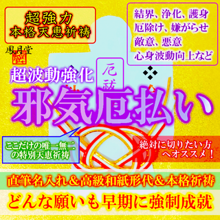 【本格祈祷 邪気厄払い】結界 浄化 厄除け 縁結び縁切り 霊視占い 形代お守り(その他)