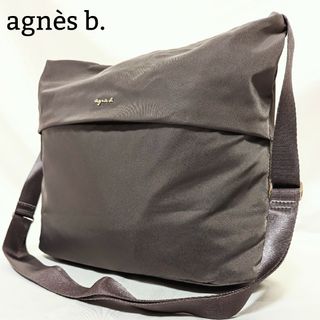 agnes b. - 極美品 アニエスベー ショルダーバッグ ナイロン 大容量 グレージュ 軽い