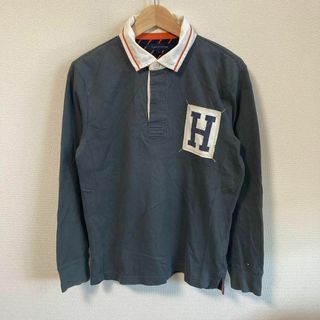 トミーヒルフィガー(TOMMY HILFIGER)のTOMMY HILFIGER トミーヒルフィガー ポロシャツ　長袖　グレー　L(ポロシャツ)