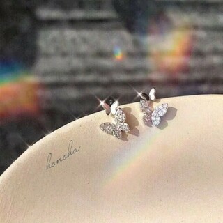 ヨンドシー(4℃)のmicro pave butterflies pierce ◯s925 post(ピアス)
