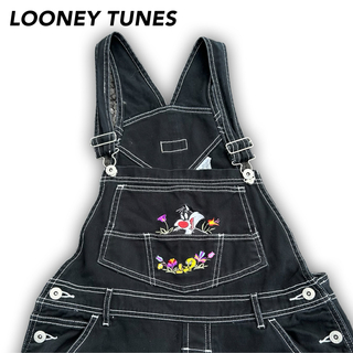 LOONEY TUNES ヴィンテージ　オーバーオール　ブラック(サロペット/オーバーオール)