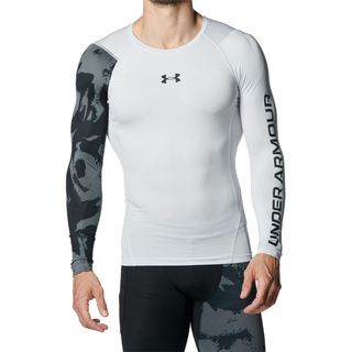 アンダーアーマー(UNDER ARMOUR)のアンダーアーマー 長袖 シャツ LG L グレー 白 ホワイト コンプレッション(Tシャツ/カットソー(七分/長袖))