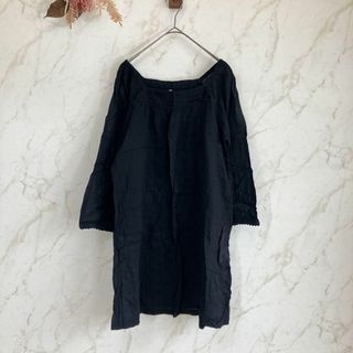 良品♡ クレイジードール カットソー チュニック 七分袖 ブラック Ｍ(チュニック)