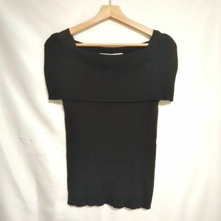 トッコクローゼット(TOCCO closet)のTOCCO closet ケープニット ブラック プルオーバー シャツ 夏コーデ(ニット/セーター)