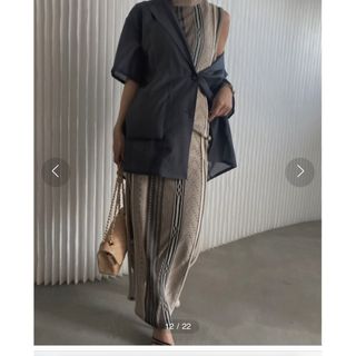 アメリヴィンテージ(Ameri VINTAGE)のセット売りMEDI SHEER RANDOM STRIPE KNIT&SKIRT(セット/コーデ)