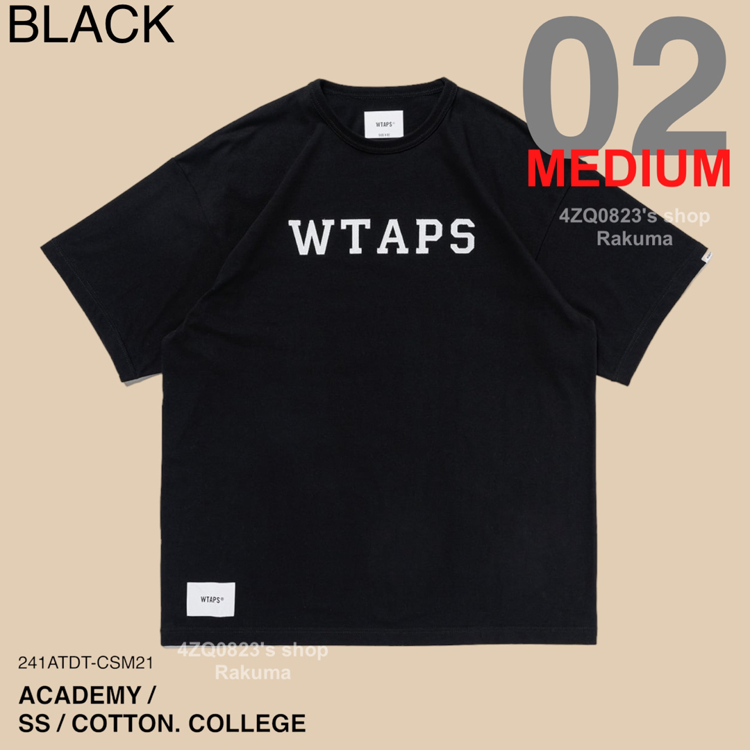 WTAPS ACADEMY SS COTTON COLLEGE ブラック M WTAPS ACADEMY SS COTTON COLLEGE ブラック M