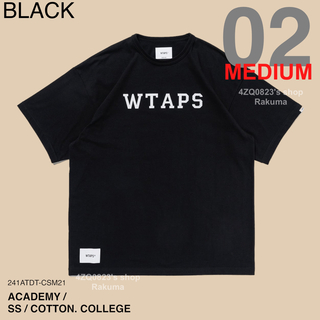 ダブルタップス(W)taps)のWTAPS ACADEMY SS COTTON COLLEGE ブラック M(Tシャツ/カットソー(半袖/袖なし))