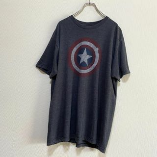 アメリカ古着　MARVEL　キャプテンアメリカ　でかロゴ　Tシャツ　I495