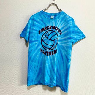 ギルタン(GILDAN)のアメリカ古着　TIMBERWOOD PANTHERS　半袖　Tシャツ　タイダイ(Tシャツ/カットソー(半袖/袖なし))