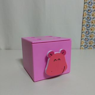 アミューズメント景品／美品【たべっ子どうぶつ】キューブケース／小物入れ／かば(キャラクターグッズ)