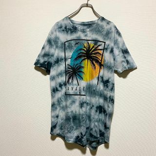 アメリカ古着　ヤシの木　タイダイ　半袖　Tシャツ　Mサイズ　US古着　I506(Tシャツ/カットソー(半袖/袖なし))