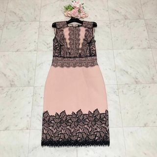 タダシショウジ(TADASHI SHOJI)の美品　タダシショージ　ワンピース　レース　切替デザイン　2　パーティ(ひざ丈ワンピース)