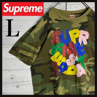 シュプリーム(Supreme)の【即完売モデルL】シュプリーム 総柄 カモフラ 入手困難 ビッグロゴ Tシャツ(Tシャツ/カットソー(半袖/袖なし))