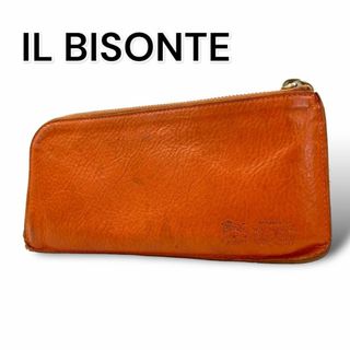 イルビゾンテ(IL BISONTE)のIL BISONTE イルビゾンテ　長財布　レザー　オレンジ　A596(財布)