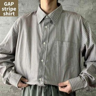 ギャップ(GAP)のUS古着 GAP ストライプ コットン BD シャツ ストリート ゆるダボ XL(その他)