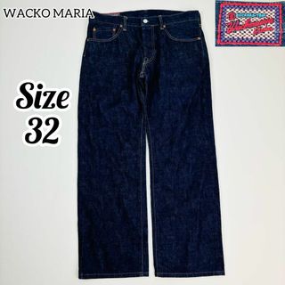 WACKO MARIA - 【美品】ワコマリア ストレートデニム 刺繍タグ ボタンフライ セルビッチ 赤耳