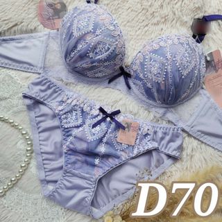 №807【D70】フェアリーグラデーションフラワーブラジャー&フルバックショーツ