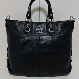 COACH - ☆超美品☆送料無料☆COACHコーチレザー2WAYトートバッグ☆ブラック☆