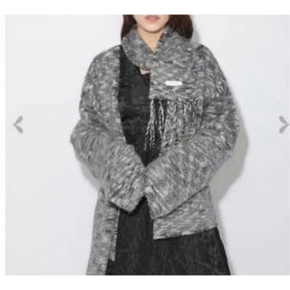 バブルス(Bubbles)のmelt the lady fringe knit cardigan gray(カーディガン)