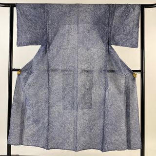 男着物 身丈148.5cm 裄丈60cm 綿 美品 名品 【中古】(着物)