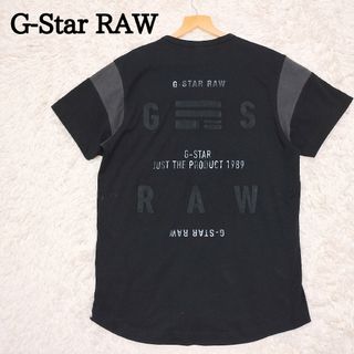 G-STAR RAW - G-STAR　ジースターロー　Tシャツ　デカ刺繍ロゴ　M　黒　オーバーサイズ