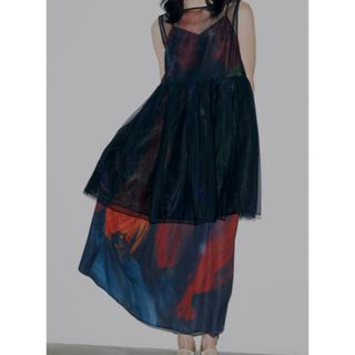 アメリヴィンテージ(Ameri VINTAGE)のAmeri VINTAGE 3WAY MARGOT GEL ART DRESS(ロングワンピース/マキシワンピース)