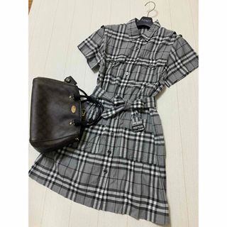 BURBERRY - 美品　バーバリー　ロンドン　ワンピース　チェック　グレー