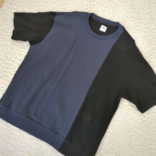 ザラ(ZARA)の美品 ザラ 半袖スウェット カラーブロックTシャツ バイカラー サイズXL(Tシャツ/カットソー(半袖/袖なし))