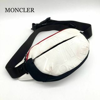 モンクレール(MONCLER)の【現行☆定番】モンクレール ウエストバッグ ボディバッグ ホワイト ナイロン(ウエストポーチ)