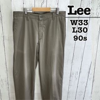 リーバイス(Levi's)のLee　90s　メキシコ製　チノパン　コットンパンツ　グレー　W33　USA古着(チノパン)