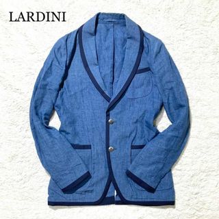 ラルディーニ(LARDINI)の【美品】LARDINI ラルディーニ ジャケット ブルー 青 リネン 44 S(テーラードジャケット)