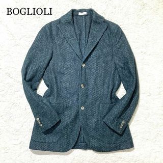 ボリオリ(BOGLIOLI)の【現行☆未使用級】BOGLIOLI ジャケット グリーン MIXカラー 44 S(テーラードジャケット)