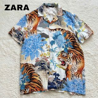 ZARA - 【美品】ZARA ザラ トラ柄 中華 和柄 虎 花柄 アロハ シャツ