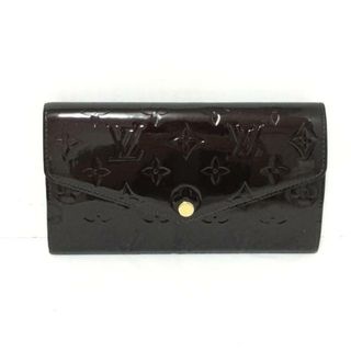 ルイヴィトン(LOUIS VUITTON)のLOUIS VUITTON(ルイヴィトン) 長財布 モノグラムヴェルニ ポルトフォイユサラ M90152 アマラント ■外側　⇒　パテントレザー（モノグラムの型押し） ■内側　⇒　レザー(財布)