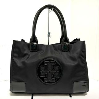 トリーバーチ(Tory Burch)のTORY BURCH(トリーバーチ) トートバッグ - 黒 ナイロン×エナメル（レザー）(トートバッグ)