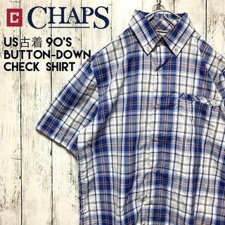 チャップス(CHAPS)のUS古着ヴィンテージCHAPSボタンダウンチェックシャツ半袖アーカイブ【f32】(シャツ)