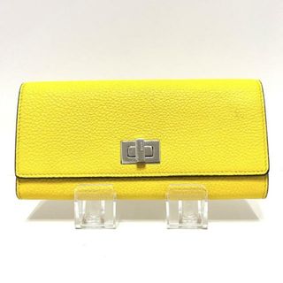 フェンディ(FENDI)のFENDI(フェンディ) 長財布 ピーカブー 8M0427 イエロー レザー(財布)