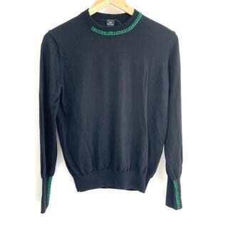 PaulSmith(ポールスミス) 長袖セーター サイズL レディース美品  - 黒×グリーン クルーネック/刺繍/PS