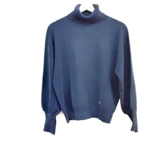 ブルーレーベルクレストブリッジ(BLUE LABEL CRESTBRIDGE)のBLUE LABEL CRESTBRIDGE(ブルーレーベルクレストブリッジ) 長袖セーター サイズ38 M レディース美品  - ネイビー タートルネック(ニット/セーター)